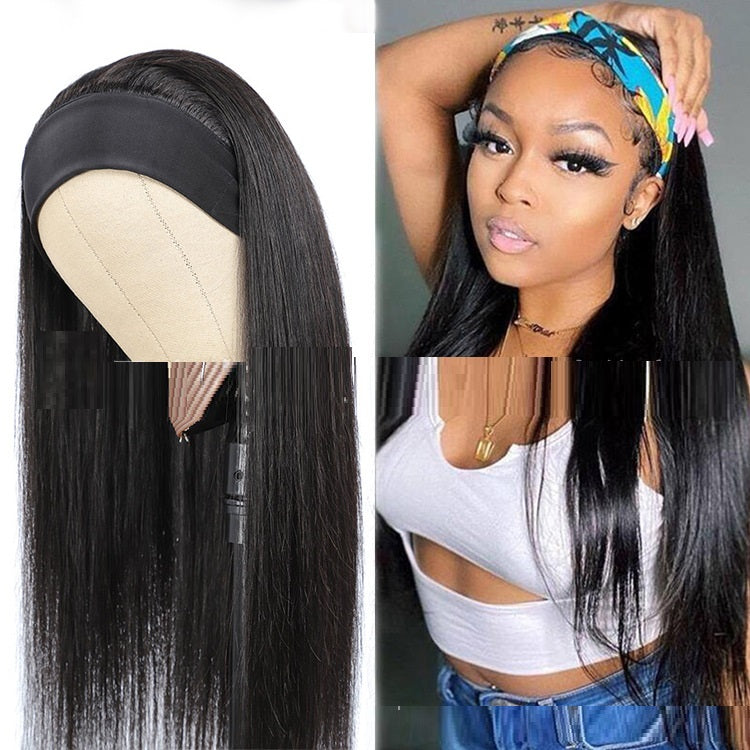 Human Hair Straight With Headband