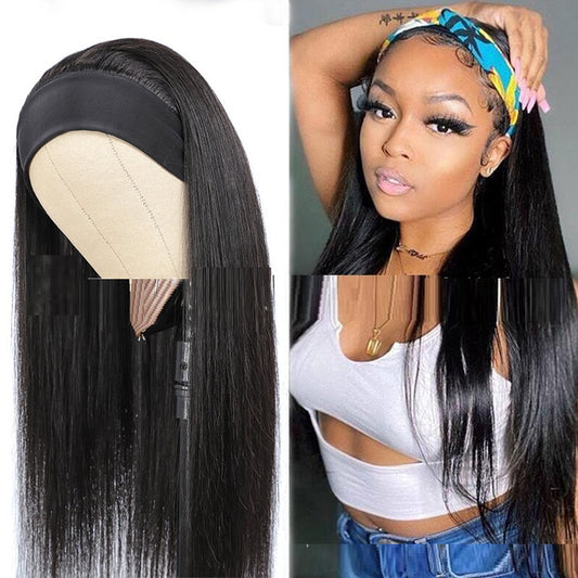 Human Hair Straight With Headband