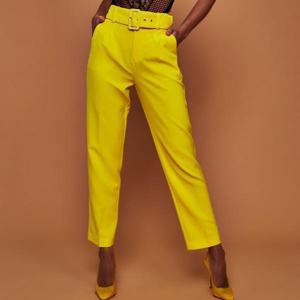 Belted Women's Dress Pants