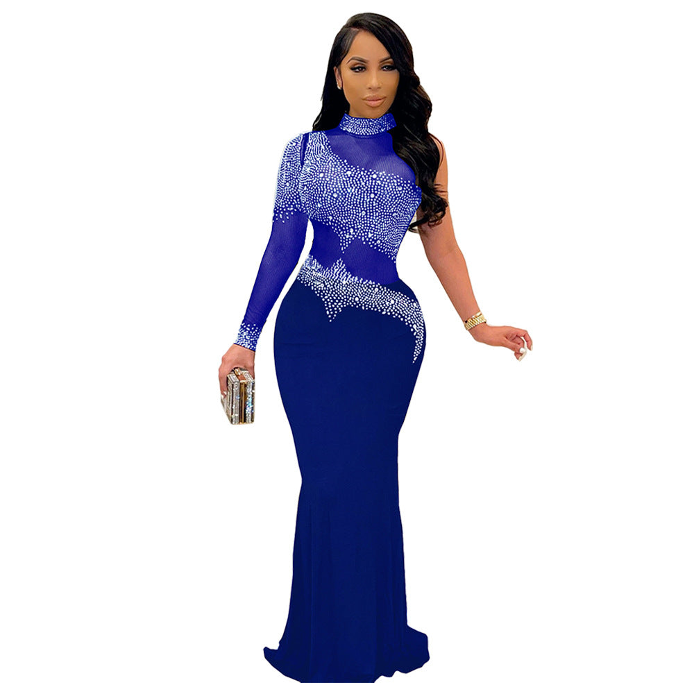 Hot Diamond Mesh Maxi Dress