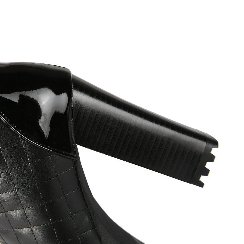 Block Heel Tall Women's Boots Side Zipper