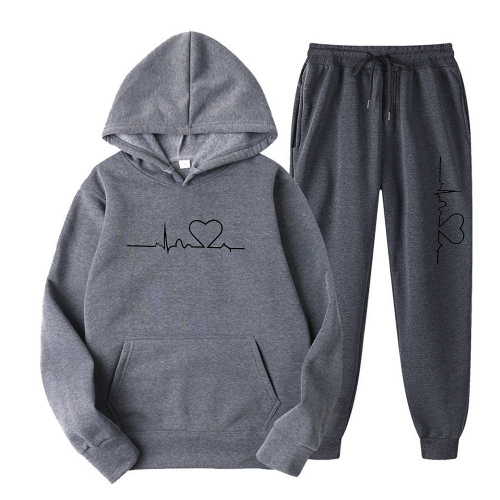 Unisex Fleece-lined Sweater Suit Hoodie