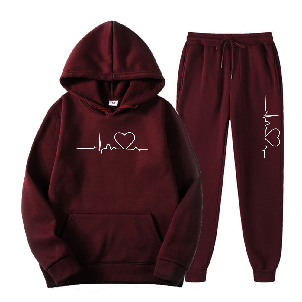 Unisex Fleece-lined Sweater Suit Hoodie