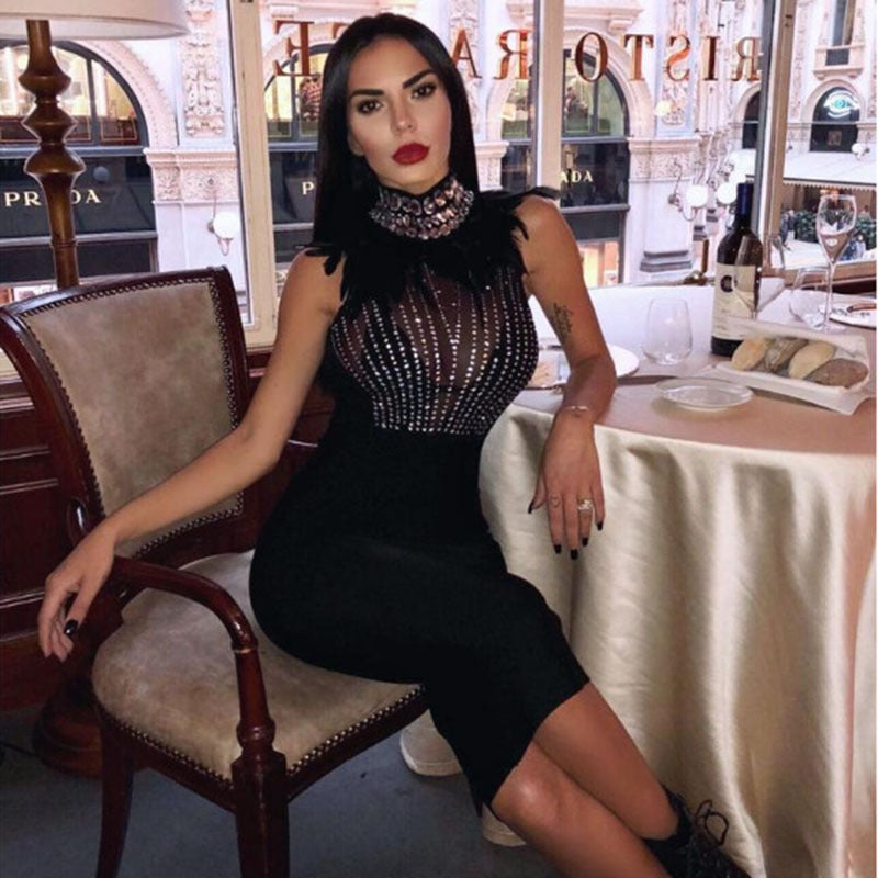 Bodycon Beads Evening Dress