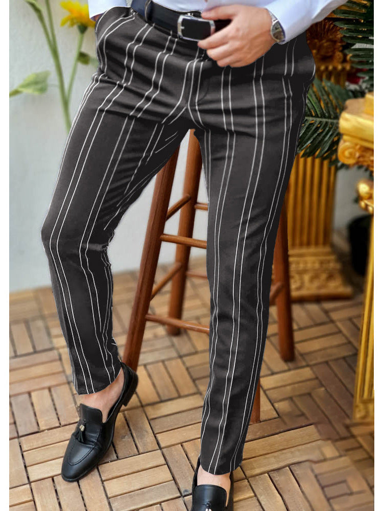 Men's Printed Casual Fashion Striped Trousers