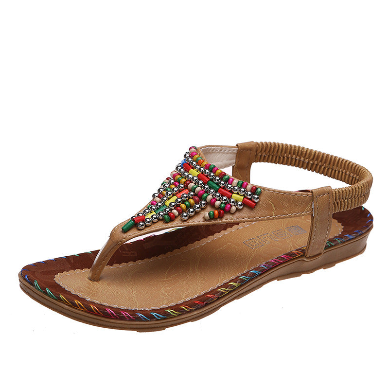 Beaded Flat Sandals