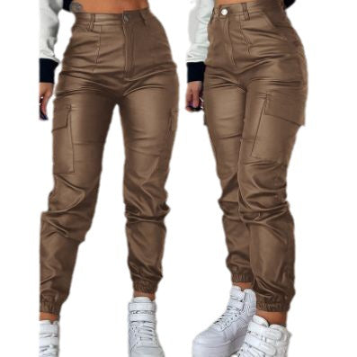 Cargo PU Casual Pants