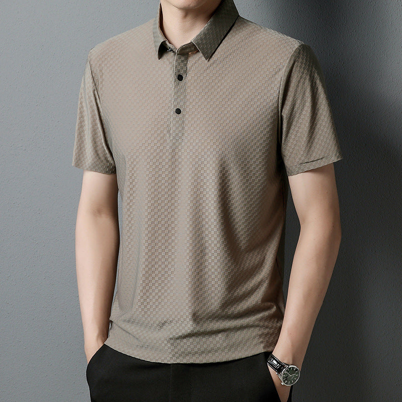 Seamless Short Sleeve Men's Solid Color