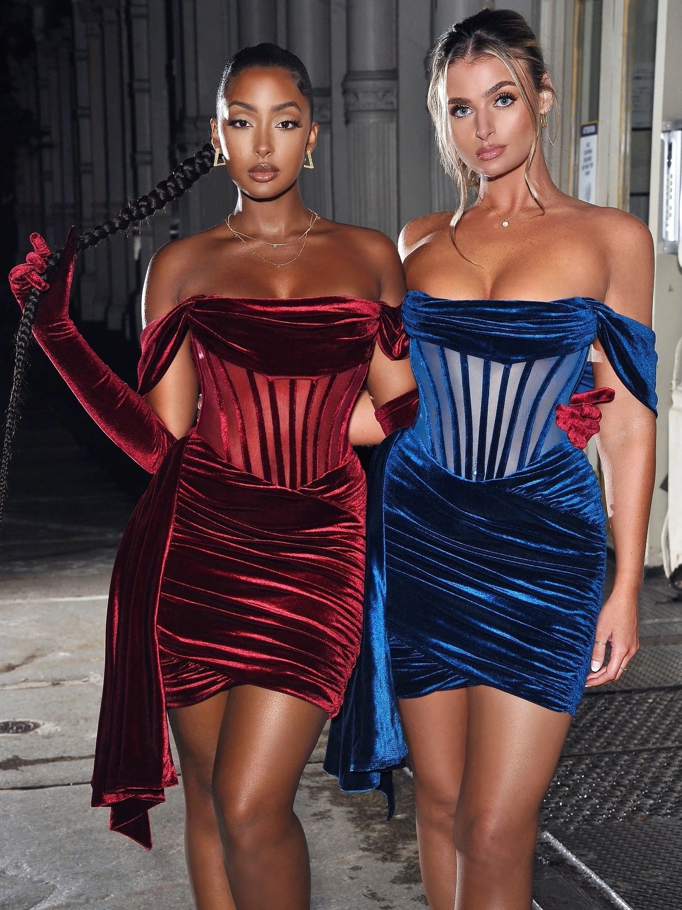 Women's Sexy Evening Velvet Dress