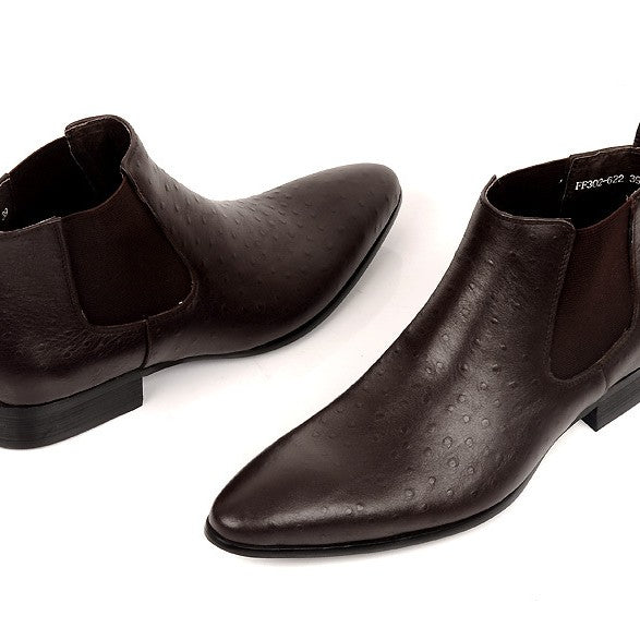 Formal Leather Boots Pointed Toe