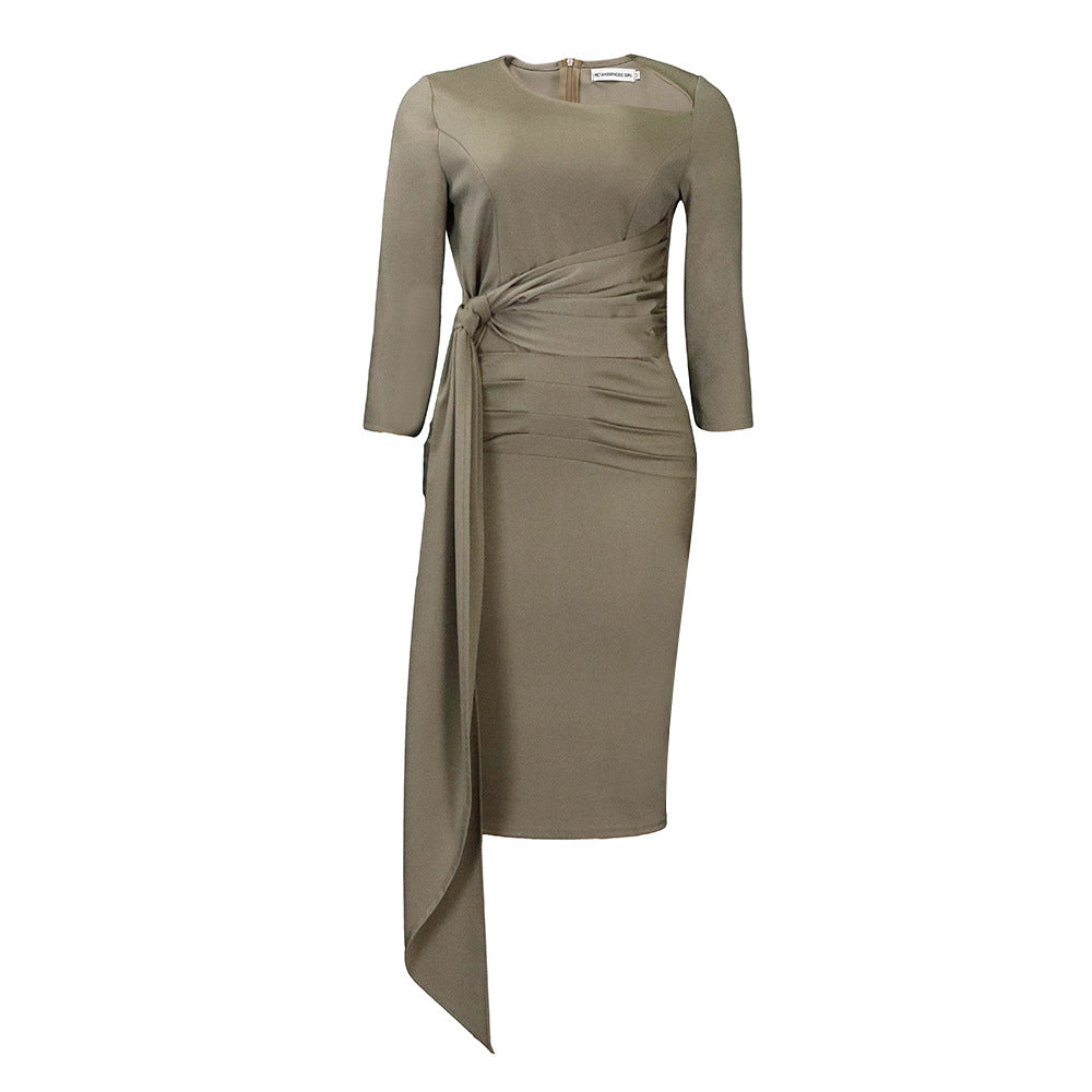Pleated Wrapped Dress