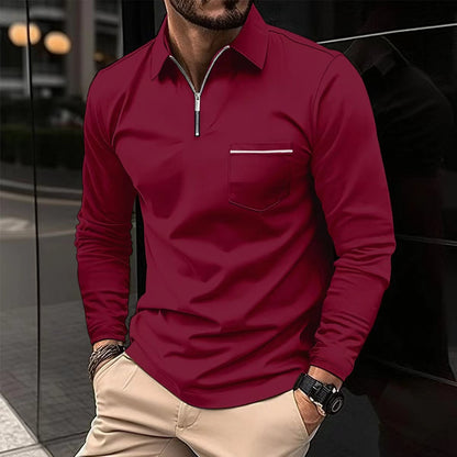 Zipper Pocket Sports Polo Shirt