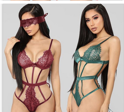 Two-Piece Sexy Lace Teddy & Eye Mask