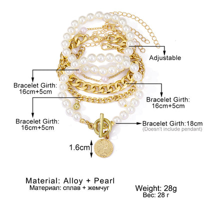 Chain Metal Chain Bracelet 4-piece Set
