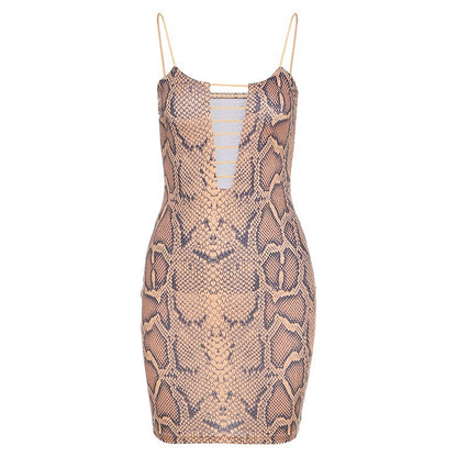 Snake Print Mini Dress
