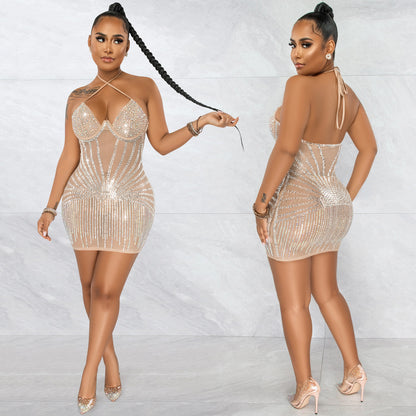 Sexy Rhinestone Party Dress