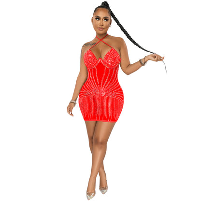 Sexy Rhinestone Party Dress