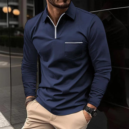 Zipper Pocket Sports Polo Shirt