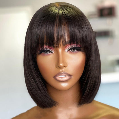 Bob Human Hair Wig With Bang