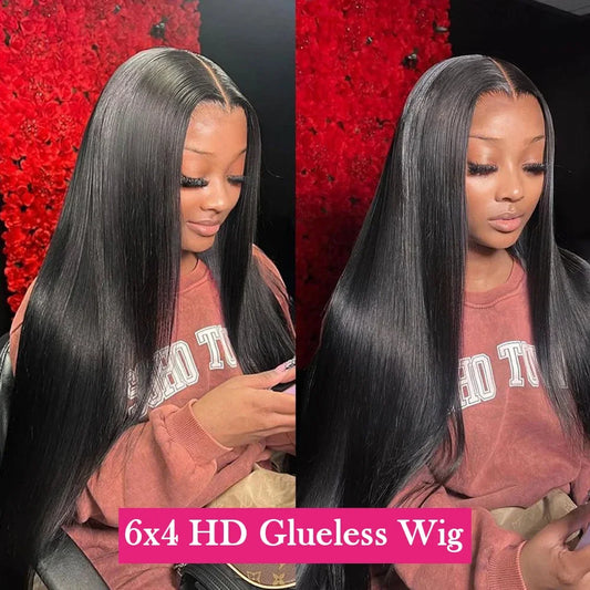 Glueless Straight HD Lace Wig Ready To Go Human Hair Pre plucked