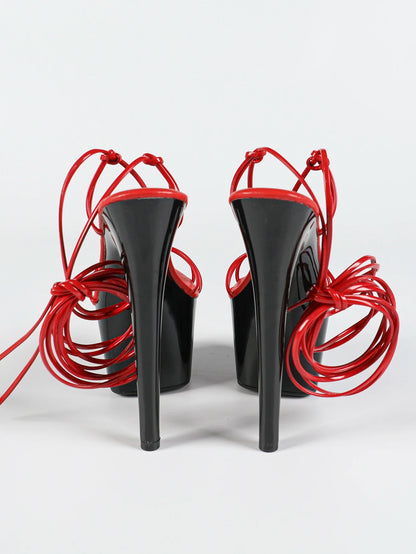 Ankle Lace-up Runway Women Platform Exotic Nightclub Sandals