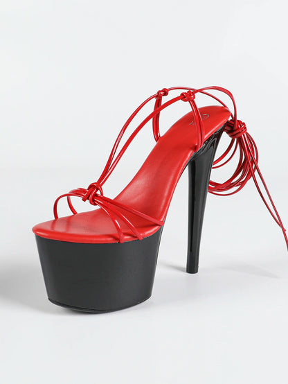 Ankle Lace-up Runway Women Platform Exotic Nightclub Sandals