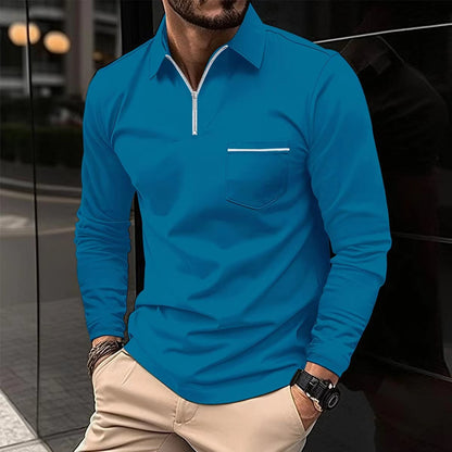 Zipper Pocket Sports Polo Shirt