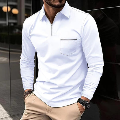 Zipper Pocket Sports Polo Shirt