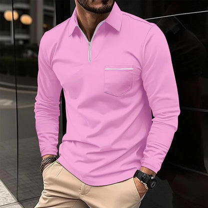 Zipper Pocket Sports Polo Shirt